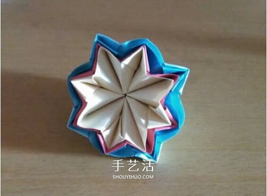 怎么折漂亮纸花 手工折纸八角星花的折法图解