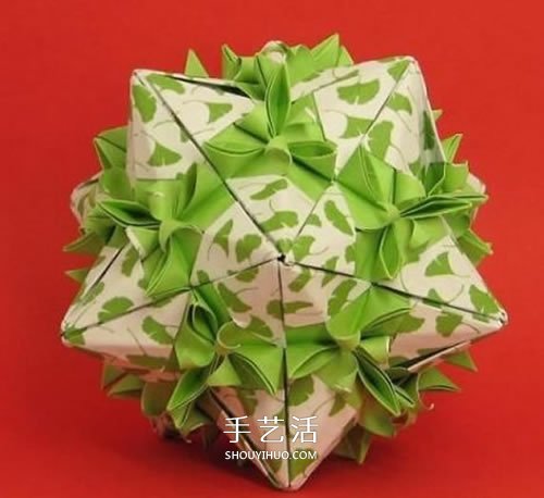 春意盎然的花球！手工折纸立体纸花球的教程