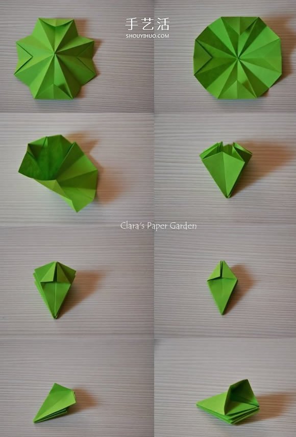 简单又很漂亮的纸花 手工八瓣花的折纸图解