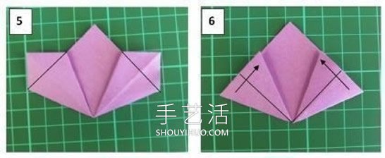 简单折纸立体樱花的折叠方法图解教程