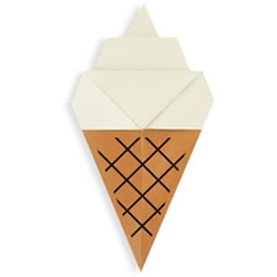 蛋筒冰淇淋折纸方法