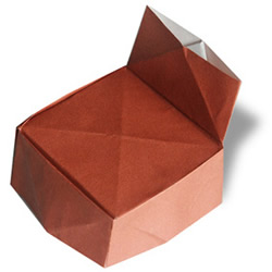 单座沙发折纸方法