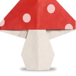 红色小蘑菇的折纸方法