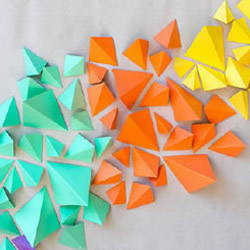 简单折纸立体三角形 DIY几何形状背景墙