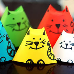简单立体猫咪的折法 幼儿折纸立体猫咪图解