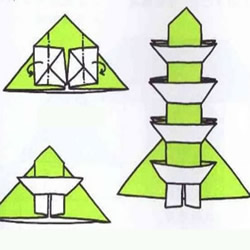幼儿折纸宝塔的方法 手工宝塔的折法图解教程