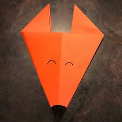 幼儿手工折纸狐狸的最简单方法图解