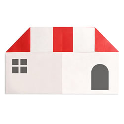 幼儿园折纸小房子图解 简单小房子的折法教程