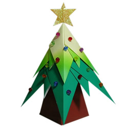 彩色立体圣诞树怎么折 美丽的圣诞树折纸图解