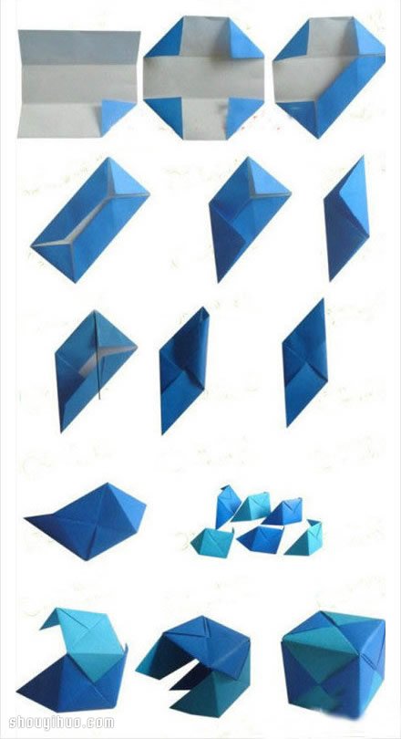 正方体的折法 折纸制作正立方体DIY图解教程