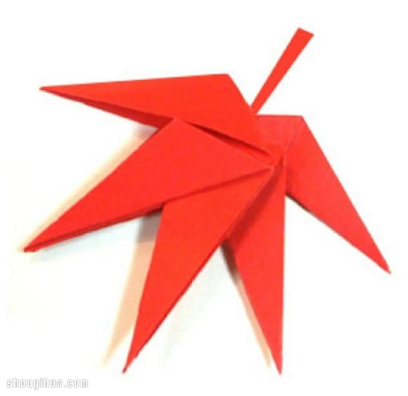 火红枫叶的折法 手工折纸枫叶图解教程