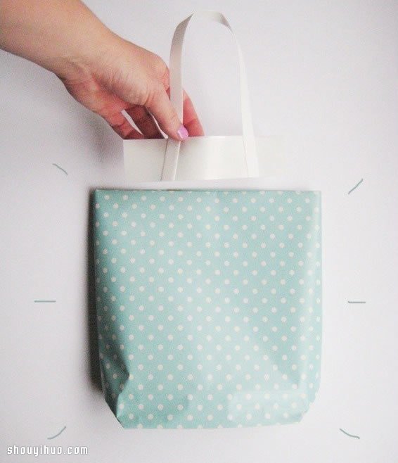 很简单的小清新手提袋折纸手工制作图解教程