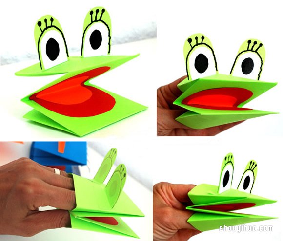 好玩动物手偶的制作方法 指偶手工叠法图解