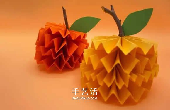 儿童立体苹果的折法 简单折纸苹果的图解教程