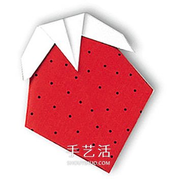 儿童折纸草莓的教程 简单小草莓的折法图解