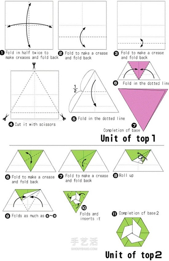 纸陀螺怎么折的图解 简单折纸陀螺玩具教程