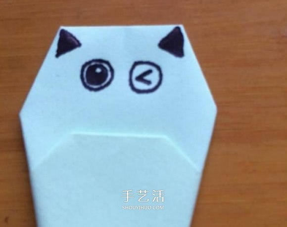 简单的小动物手偶折纸 做出可爱的猫咪手偶