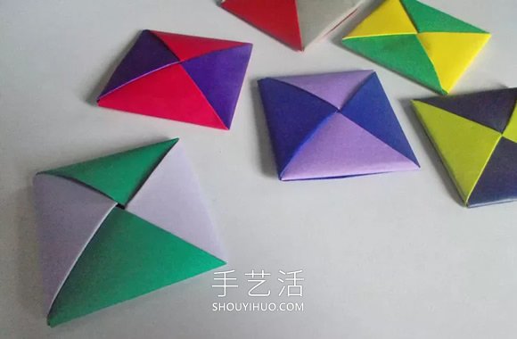 儿童手工折纸手牌玩具的折法图解教程