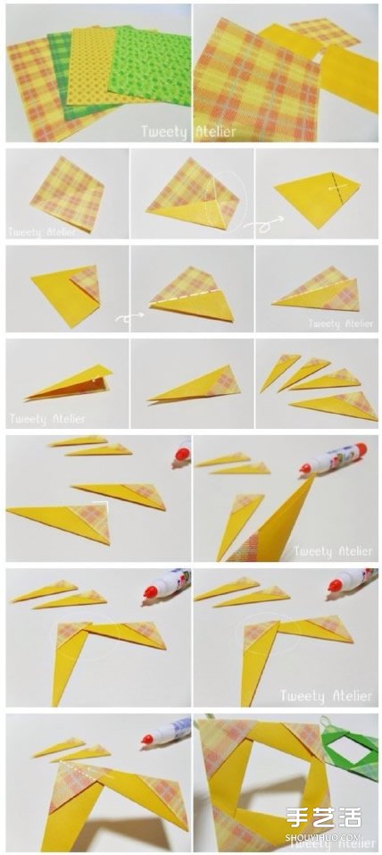 折纸相框的方法图解 相框的折法步骤教程