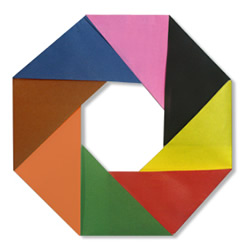 三角插原理组合制作圆环的折纸教程