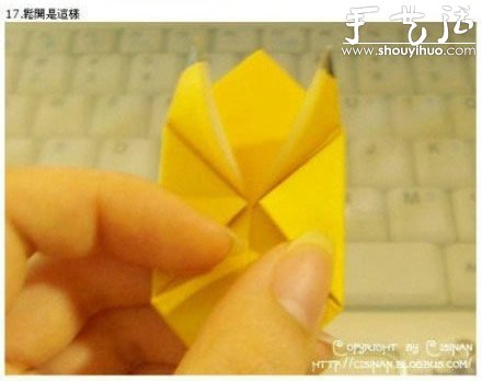手工折纸可爱皮卡丘的教程