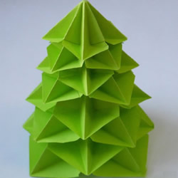 手工折纸圣诞树教程 简易圣诞树折纸图解