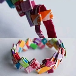 折纸手镯图解教程 儿童玩具手镯圆环的折法
