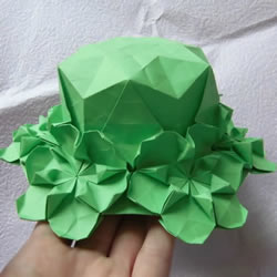 漂亮草帽子的折法图解 折纸花草帽的方法步骤