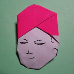 怎么折纸人物头像图解 戴帽子的人折法过程