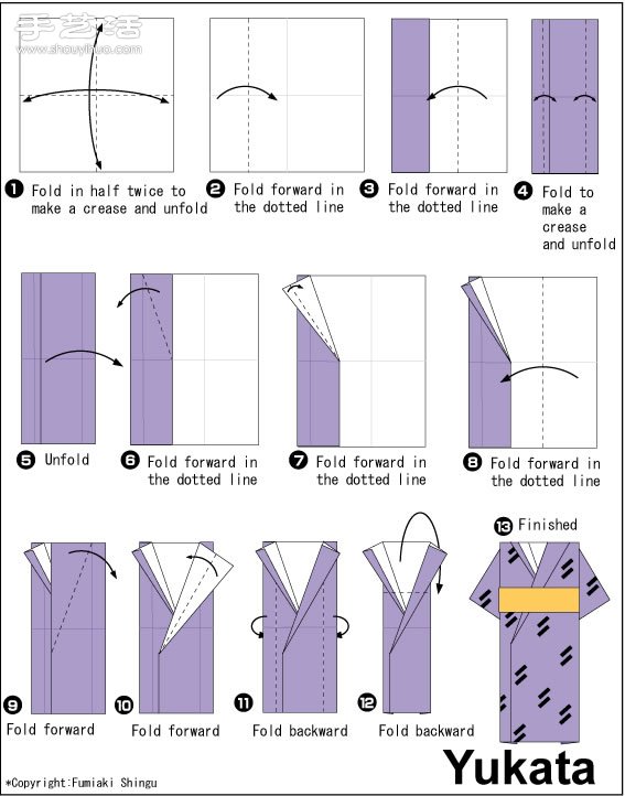 漂亮的折纸衣服图解教程大全