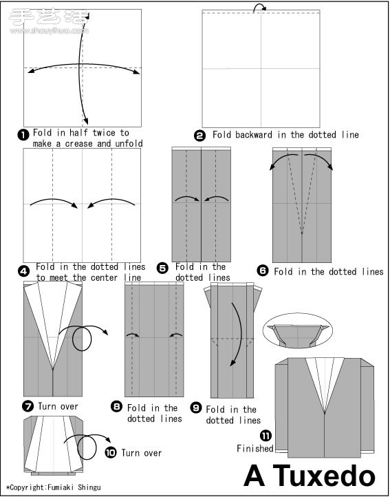 漂亮的折纸衣服图解教程大全