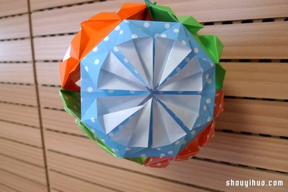 纸绣球的做法 折纸绣球花手工制作图解教程