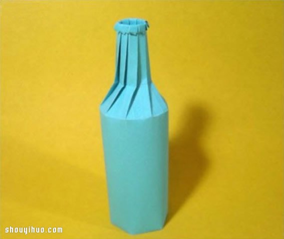 折纸立体酒瓶花瓶的折法图解教程
