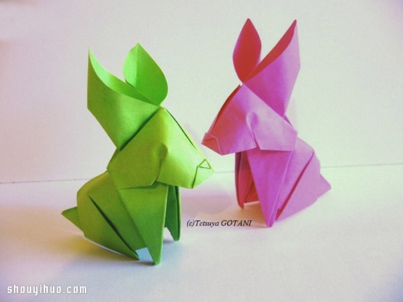 特别漂亮的立体兔子的折法图解教程