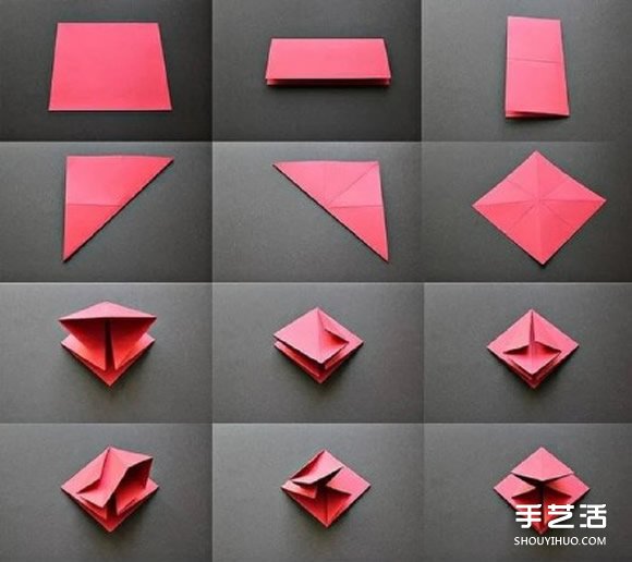 一张纸折纸圣诞树的折法 立体圣诞树折纸图解