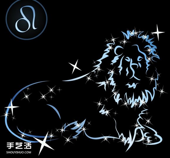 狮子座天文符号的折法 手工折纸狮子座符号图解