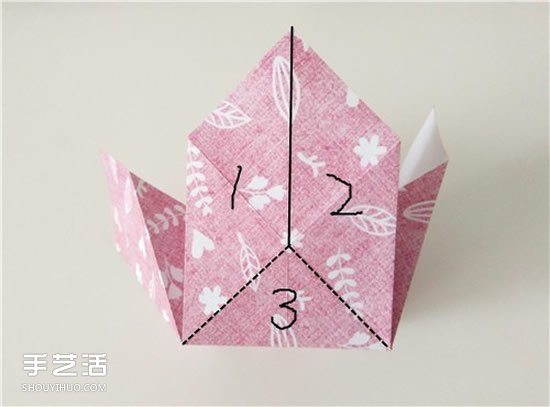 扑克牌方片和红桃花色的折纸方法图解