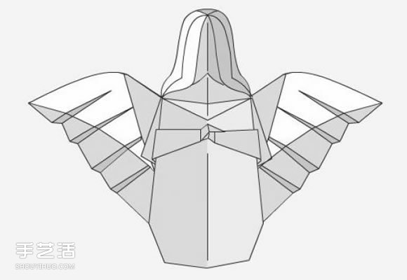 折纸带翅膀天使图解教程 立体天使的折叠方法