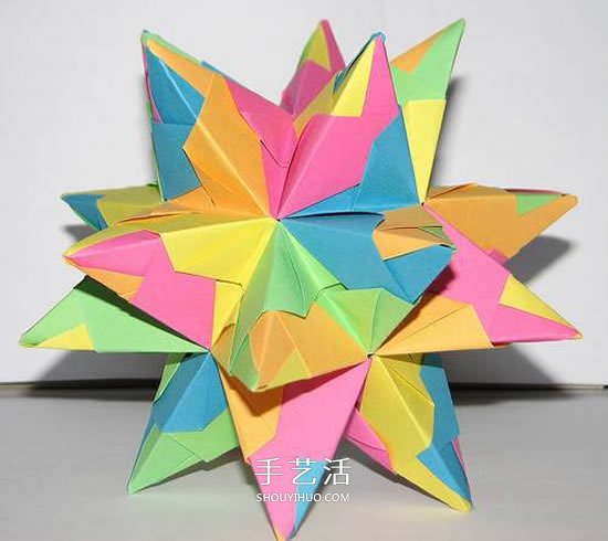 立体星星的折法图解 折纸星星花球的步骤图