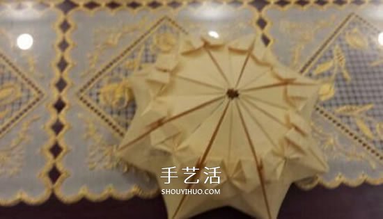 漂亮立体雨伞折纸图解 纸雨伞的折法步骤图