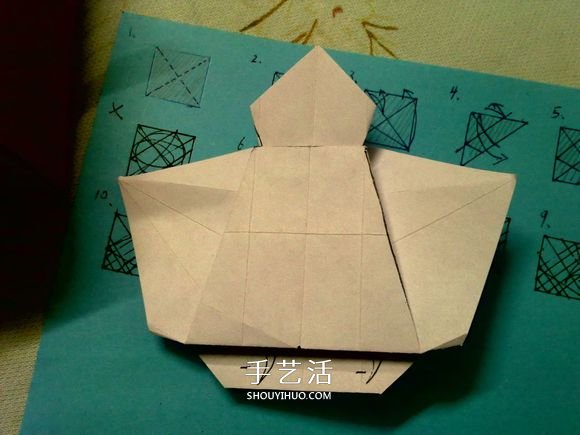 萌神折纸教程 可爱立体大白的折法图解步骤