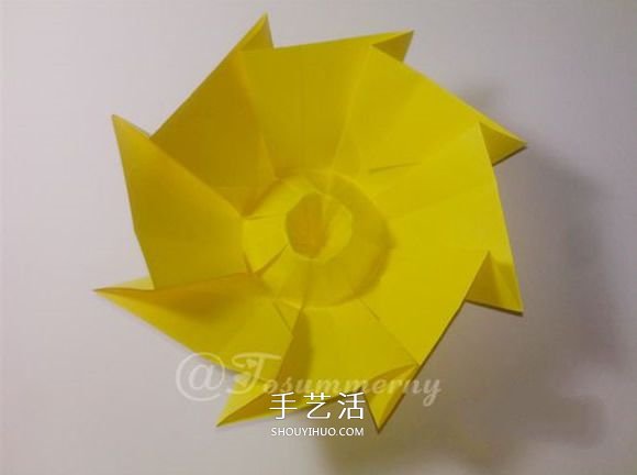 冬日里的暖阳！手工折纸立体太阳的折法图解