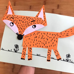 幼儿园手工狐狸纸贴画制作方法 简单又可爱！