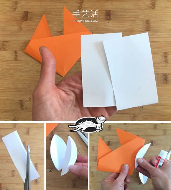 幼儿园手工狐狸纸贴画制作方法 简单又可爱！