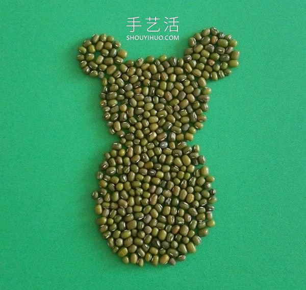 豆子粘贴画老鼠简单又漂亮