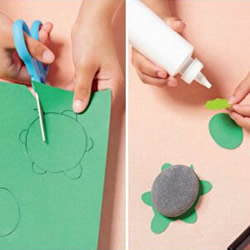 幼儿园乌龟手工小制作 鹅卵石做乌龟的教程