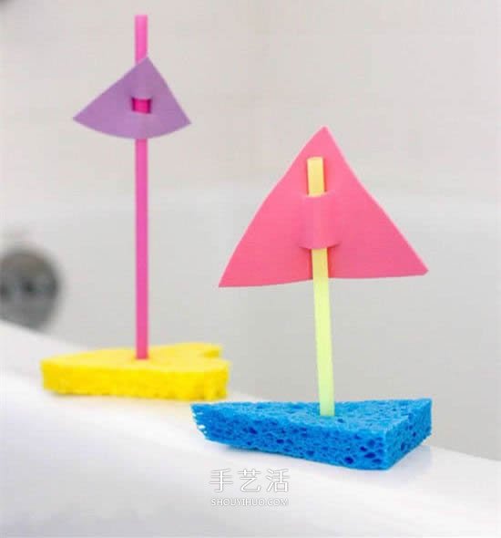 幼儿园手工小船制作 用海绵做玩具船的方法