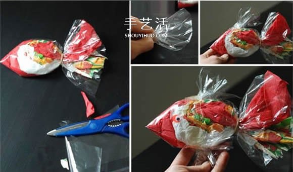 塑料袋简单手工制作小鱼装饰的教程