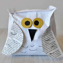 纸袋猫头鹰的制作过程简单又可爱