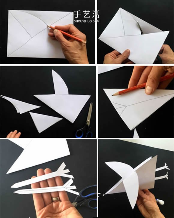 A4纸做小鸟方法图片 幼儿水彩涂色制作小鸟